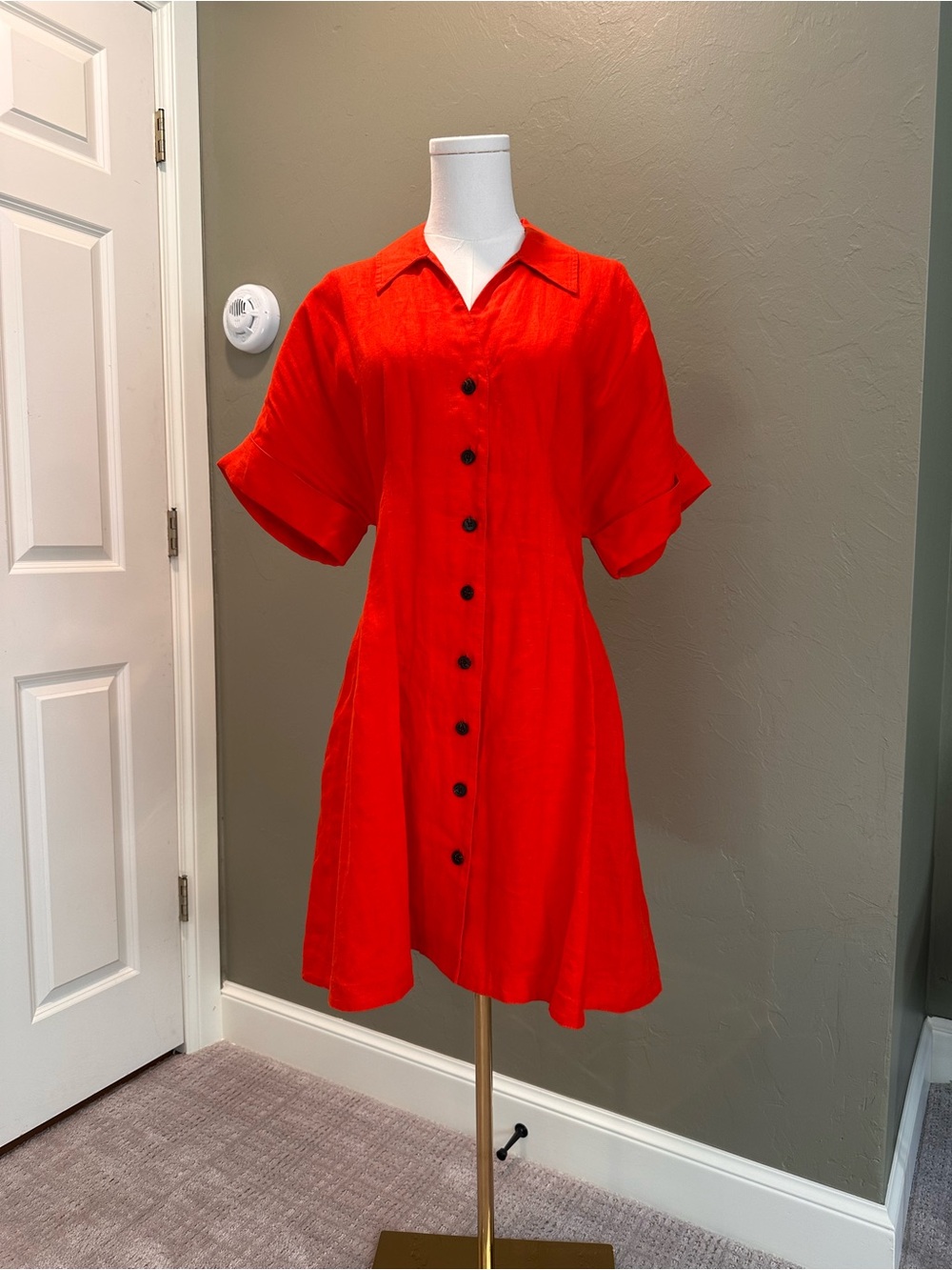Madewell Bright Orange Button-Front Swim Coverup Tunic